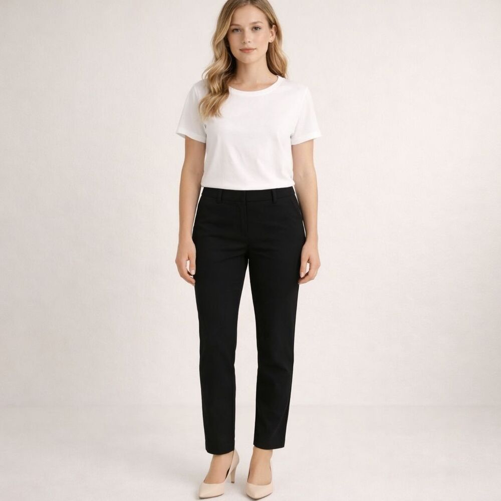 KOBI HALPERIN Black Slim Dress Pants Women Size 6 Stretch Ankle Trousers